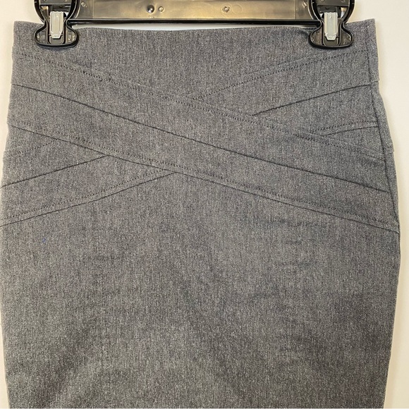 Grey Stretch Back Zip Pencil Skirt Women's Size (Small) - Picture 4 of 5
